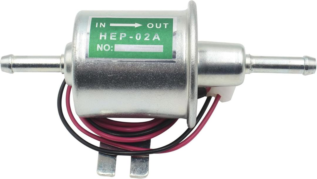 12V Universal Electric Fuel Pump Low Pressure 4~7 PSI Inline Diesel Gas Compatible with All 12V Cars Trucks Boats Carburetor Lawnmower and Generators HEP-02A ATV