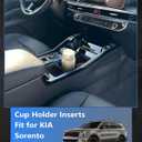 Cup Holder Inserts for 2021-2025 2026 KIA Sorento Accessories, Non-Slip TPE Center Console Protector Organizer to Prevent Spills & Scratches for Sorento Interior Accessories