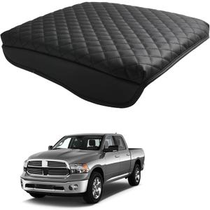 Center Console Cover for 2019-2024 Dodge Ram 1500/2500/3500, Armrest Cushion Cover Nappa Leather Middle Console Covers Console Cushion Pad (Only Bucket Seat)