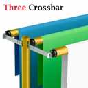 EMART Backdrop Stand Heavy Duty 12x10Ft,Three Crossbar Pipe and Drape Photo Background Support Kit, Adjustable Metal Frame with Flat Base for Wedding Birthday Party Decorations-Gold