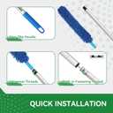 RV Awning Cleaner, Bendable Mop-Head, Hyper-Absorbent Pad, Extendable Pole, Non-Slip Handle, with 2 Magic Erasers for RVs, Campers, Trailers, Trucks