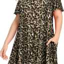 MONNURO Plus Size Nightgown for Women Ruffle Seams Sleeping Shirt Dress with Pockets Sleepwear House Dress Loungewear (XL)