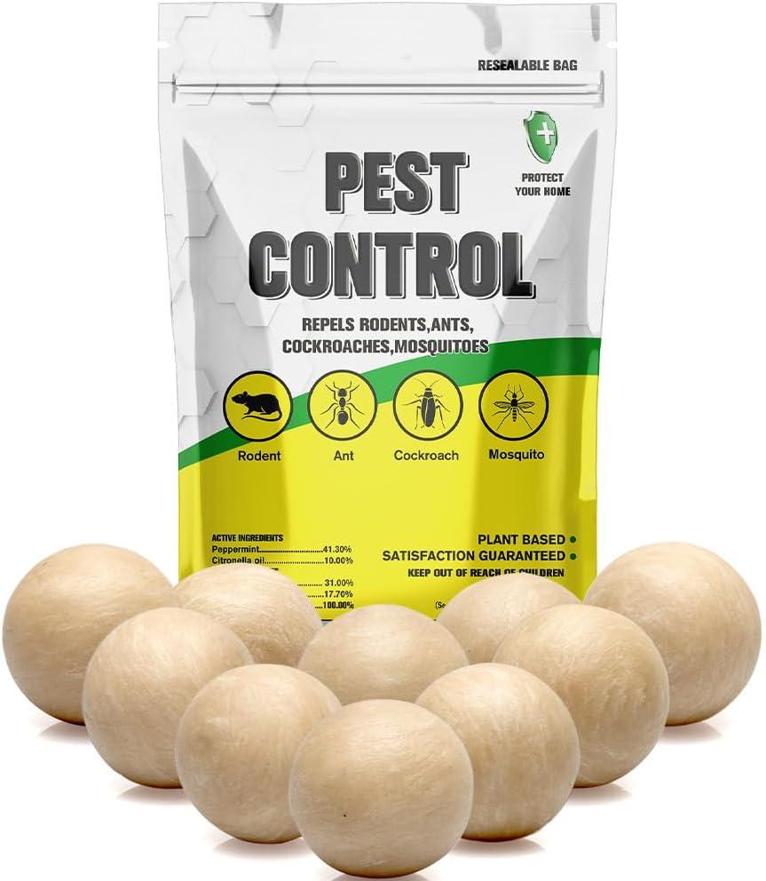 Pest Repellent Balls, Rodent Repellent Outdoor, Mouse Repellent, Rat Repellent Indoor, Cockroach Repellents, Mice Repellent Outdoor, Get Rid of Rats, Mosquitoes, Roach, Spiders and Ants  10P