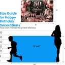 IndoTribe 50 and Fabulous Rose Gold Happy Birthday Banner 6x4ft 50th Birthday Decorations for Women Happy 50th Birthday Backdrop for Women 50 and Fabulous Birthday Decorations