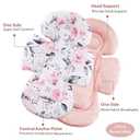Generic Infant Car Seat Insert Compatible with Mamaroo Swing & Graco Swing and Infant Car Seat, Newborn Insert Baby Head Body Support, Reversible Design, Breathable Soft Fabric, 1Pcs - Pink Floral