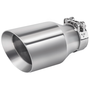 Atokrtact 2.5 to 3.5 Inch Exhaust Tip 2.5"Inlet to 3.5"Outlet Exhaust Tips 6.7" Length Muffler Tip 304 Stainless Steel Tailpipe Diesel Exhaust Tip Double Wall Polished Slant Cut Clamp On (Sliver)