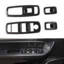 JeCar Window Lift Switch Cover Interior Button Trim Kit for Jeep Grand Cherokee 2011-2020 & Jeep Cherokee 2014-2020, Carbon Fiber Texture (Black with carbon fiber finish)