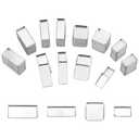 PH PandaHall 80pcs Small Empty Pans 4 Size Non-Magnetic Aluminum Empty Eyeshadow Pans Mini Rectangle Palette Pan DIY Blush Lipstick Palette for Makeup Cosmetic, 16mm/19.5mm/26.5mm/27mm