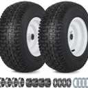 GICOOL 16x6.50-8 Tubeless Tire and Wheel, 16x6.5-8" Lawn Mower Tires, 3"-4.5" Offset Hub, 3/4" or 5/8" Bearing, Universal Fit Riding Mower and Garden Tractor Front Wheels, 4 Ply, Turf Pattern, 2 Pack