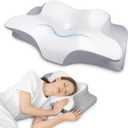 Cervical Neck Pillow for Pain Relief, Memory Foam Contour Orthopedic Pillow, Ergonomic Cooling Neck Support Pillow for Side Back Stomach Sleepers, Bed Pillow for Sleeping Comfort