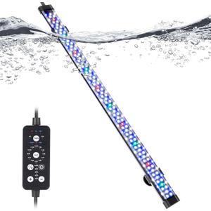 hygger Submersible LED Aquarium Light, 21W 23in 24/7 Mode Fish Tank Light with 5 Rows Beads, with Timer 9 Colors and Adjustable Brightness, Full Spectrum IP68 Waterproof Light for Fish Tank 24-43 inch