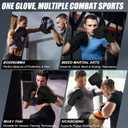 Boxing Gloves for Men & Women Pro Training | Wrist Protection 15 Hook & Loop | Triple Latex Padding | PU Leather for Muay Thai MMA Kickboxing Sparring|Sizes 10-16 oz (Black)