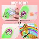Miairivy Diamond Painting Kits for Kids, DIY 5D Cute Cartoon Diamond Art with Frame, Extremely Creative Crafts, Gifts, Birthday Gifts and Room Decor for Girls and Boys Ages 4-12 (Butterfly-1)