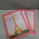 Upsimples 5x7 Picture Frame Set of 3, Made of High Definition Glass for 5 x 7, Wall and Tabletop Display Thin Border Photo Frames for Home Decor, Pink