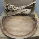 Mud Pie Wood Braided Handle Tray; 18" Dia