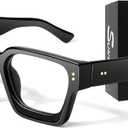 Oversized Thick Square Fake Glasses for Women Men,Fashion Preppy Clear Lens Eyeglasses with 100% UV400 Protection