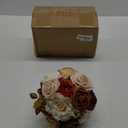 Lookein Set of 4 Bridesmaid Bouquet for Wedding 7 Inch Artificial Flowers Bouquet Wedding Bouquet Bridal Bouquet Tossing Bouquet for Wedding Ceremony Anniversary Bridal Shower, Chic Terracotta