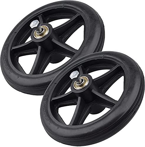 EMOTRIPS 8 Inch by 1 Inch, Wheel Replacement for Wheelchairs, Black (2 PCS) : Health & Household
