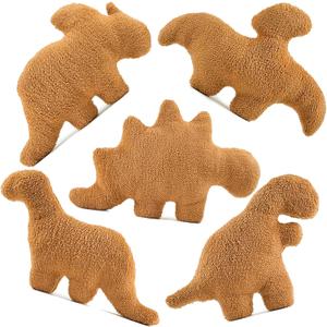 5 Packs Dino Nugget Pillow Plush, Large Dinosaur Chicken Nugget Pillow Stuffed Animal Plush Toy, Dino Nugget Dinosaur Theme Party Decoration Birthday Christmas Valentines Day Gift for Kids Boys Girls