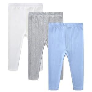 Babymine Toddler Pants 4T Baby Boys'Multi-Pack Pants Gender Neutral Baby Clothes Blue Gray White