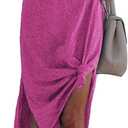 Alaster Womens Casual T-Shirt Midi Dress 2025 Short Sleeve Summer High Splits Dress with Pocket High Low Solid Midi Dress (Medium, Rose Pink)