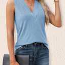 Agnes Urban Womens V Neck Tank Tops Dressy Summer Sleeveless Shirts Casual Loose Tunic Tops Blouses T Shirts (S)