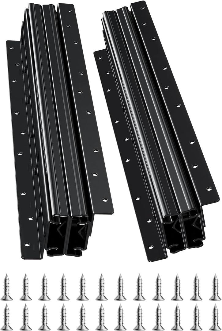 VEVOR Undermount Heavy Duty Drawer Slides, 16 24 32 40 Inch 260 lb Load Capacity Full Extension Ball Bearing Under Stair Cabinet Rails, Bottom Stair Cabinet Glides Track Runners(16inch, Black)