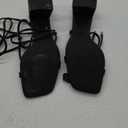 vivianly Women's Lace Up Chunky Heel Sandals Strappy Straps Ankle Wrap Heels (9, Black)