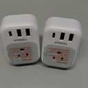 2 Pack European Plug Adapter USB C, TESSAN US to Europe Adapter 4 Outlets 3 USB Charger, Type C International Power Adaptor to Italy Spain France Portugal Iceland Germany, Europe Travel Essentials