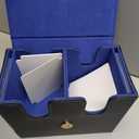 MTG Commander Deck Box-Patented Handle Design, Trading Card Storage Box Organizer Holds 236+ Double-sleeved Cards, Magnet Case with Dice Tray, 2 Card Holders, 6 Dividers for TCG, CCG, EDH -Black Blue