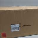 Stainless Steel Litter Box | XL Enclosed Cat Litter Boxes with Lid for Big Cats | High Sided, Anti-Urine Leakage | Non-Stick Bottom & Includes Litter Mat & Metal Scoop (Silver Gray)