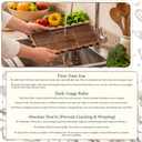 LemonRoad 6 Pcs Scalloped Acacia Wood Serving Platters and Trays, 11.8 x 5.1 Inch Acacia Wood Serving Tray Charcuterie Boards Platters for Food or Desserts Bread Cheese Fruit Tea
