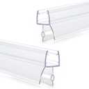 2-Pack Shower Door Seal Strips Frameless Door Sweep for 4-6mm Thick Glass Door Flexible Glass Seal Strip to Stop Shower Leaks