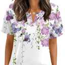 LOMON Womens Short Sleeve V Neck T Shirts Summer Tops Basic Tees Business Casual Blouses Trendy Fashion Clothes