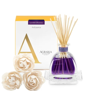 AGRARIA AirEssence & PetiteEssence Flower and Reed Diffuser Set, Luxury Home Fragrance Set, Scented Oil Reed Diffuser Gift for All Occasions