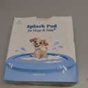 Peteast Dog Splash Pad 59" Anti-Slip Dog Pools for Large Dogs 0.58 mm Thick Dog Sprinkler Water Toy (Blue)
