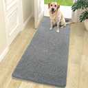 OLANLY Dog Door Mat for Muddy Paws 70x24, Absorbs Moisture and Dirt, Absorbent Non-Slip Washable Doormat, Quick Dry Chenille Mud Mat for Dogs, Entry Indoor Entryway Carpet for Inside Floor, Grey