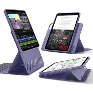 ESR for iPad Pro 11 Inch Case (2022/2021/2020/2018, 4th/3rd/2nd/1st Generation), Removable Magnetic Cover, Adjustable Portrait/Landscape Stand with Raised Display View, 9 Standing Angles, Purple