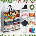 Oversized 6 Pack Storage Bags with Zipper 25 Gallon Tote Bags for Easter Wreaths Decorations Clothes Moving Travel Camping Essentials Packing Supplies, 26 x 26 x 8.7 Inches(Gray)