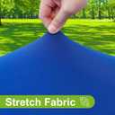 Smiry Round Spandex Tablecloth, Elastic Fitted Washable Tablecloths for 57"-68" Tables, Waterpoof Stretch Picnic Table Cover for Dining, Indoor and Outdoor, Blue