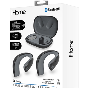 Bytech iHome XT-42 True Wireless Bluetooth In-Ear Earbuds, Black, HMAUBE238BK