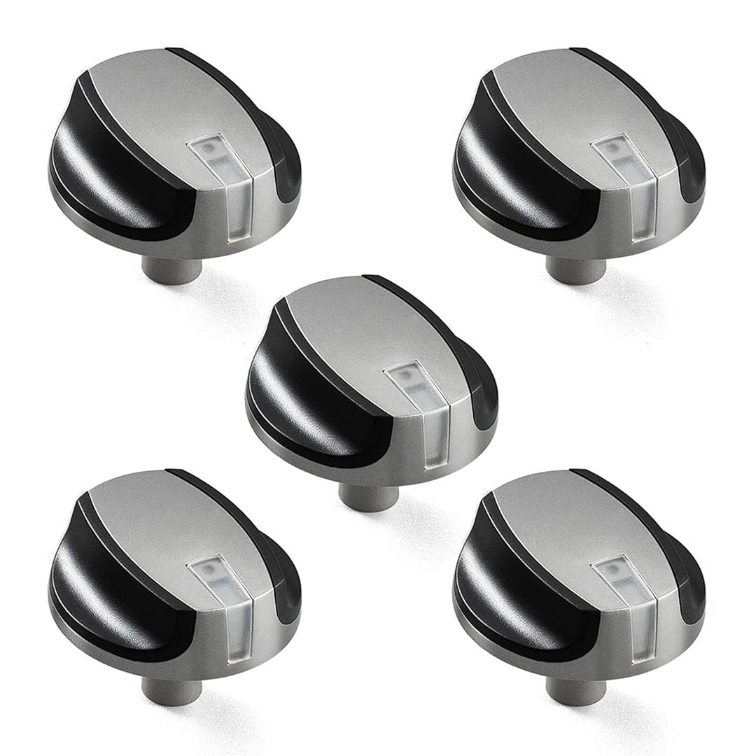 Atgestore 72731 700834 Cooktop Knobs Replacement for Dacor Samsung Stove Parts PGM365-1S/NG Dacor Gas Range Parts Stove Top Knobs Black Plastic Burner Control Knobs 5 Pcs
