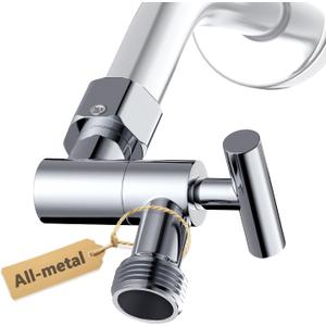 YDmeet All Metal Shower Head Adapter, 360 ° Adjustable Shower Head Extension Arm Connector for Shower Heads- Chrome
