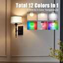 Yochoice Rechargeable Battery Operated Light Bulb with Remote Control, Dimmable LED A19 Bulb with 9 Colors Selectable & 3 Timer, Wireless Light Bulb for Wall Sconce, Non-Hardwired, 2 Pack