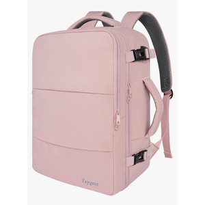 Taygeer Travel Backpack for Women, Carry On Backpack with USB Charging Port & Shoe Pouch, TSA 15.6inch Laptop Mochila Flight Approved, Nurse Bag Casual Daypack for Weekender Business Hiking, Pink