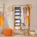 BOOMIBOO Hanging Closet Organize and Shelves5-Hanging Shelf with 2 Side PocketsStorage Foldable 2 Pack Grey