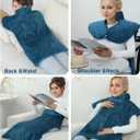 Heating Pads for Back Pain Relief,Wearable Electric Heating Pad with Massager, 24"x35" Extra Large Heated Pad for Neck and Shoulders Cramps,Auto-Shut Off,Machine Washable (Teal)