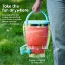 Nostalgia Frozen Drink Maker and Margarita Machine for Home - 128-Ounce Slushy Maker with Stainless Steel Flow Spout - Easy to Clean and Double Insulated - Aqua