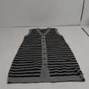 BLENCOT Women's V Neck Striped Summer Tank Dress Causal Sleeveless Button Cardigan Midi Cover Up Dresses (Medium, Gray)