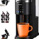SHARDOR 3 in 1 K Cup Coffee Maker, Single Serve Coffee Maker for K Cup Pods & Ground Coffee & Teas, 6 to 14oz Brew Sizes, 40oz Detachable Water Reservoir, Compact Design, Black